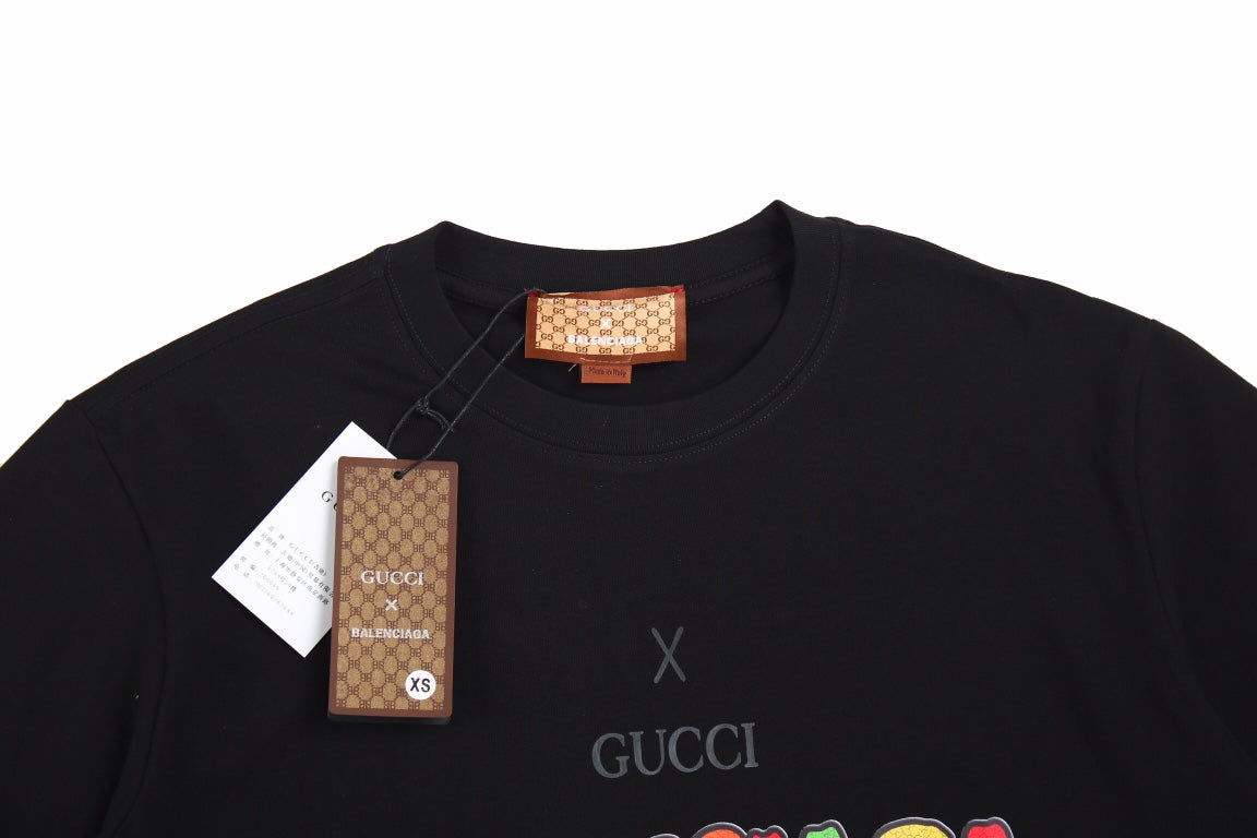 GUCCI x BALENCIAGA DRIP LOGO T-SHIRT BLACK