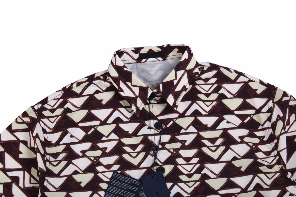 BALENCIAGA PATTERNED SHORT SLEEVE SHIRT