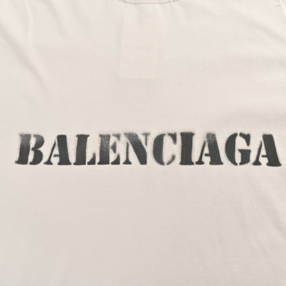 BALENCIAGA STENCIL LOGO T-SHIRT BEIGE