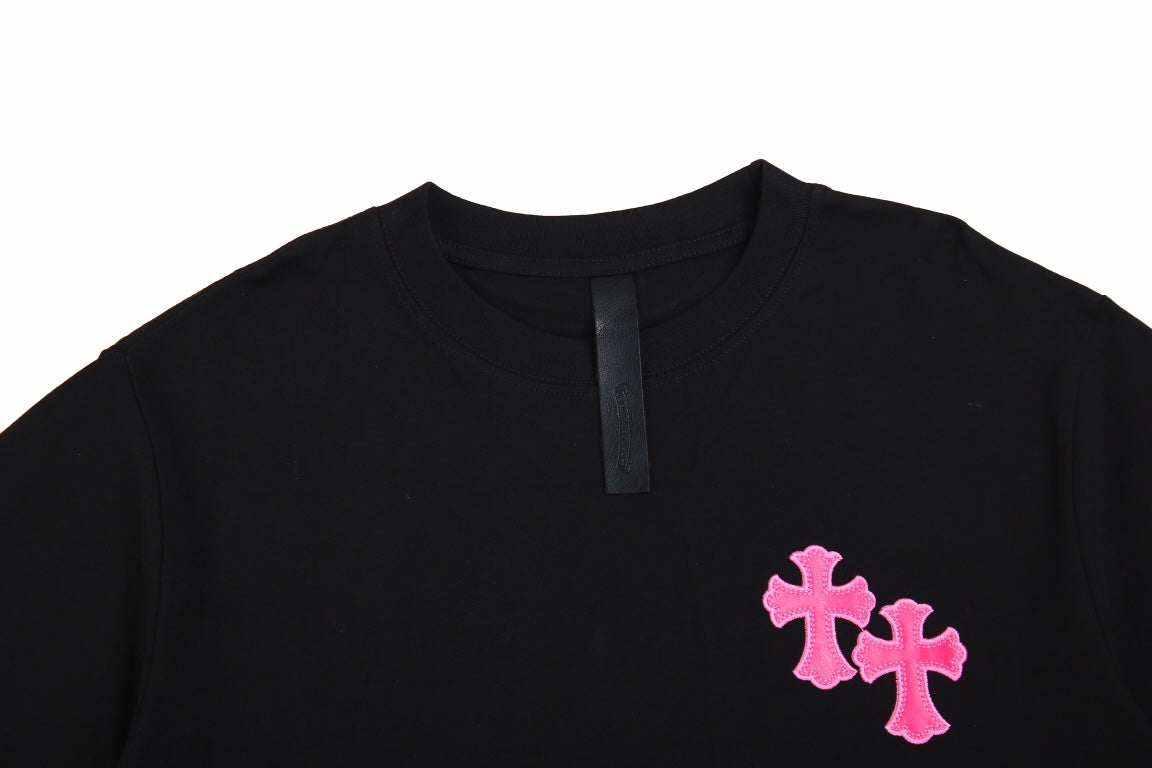 CHROME HEARTS HORSE SHOE LOGO T-SHIRT BLACK PINK