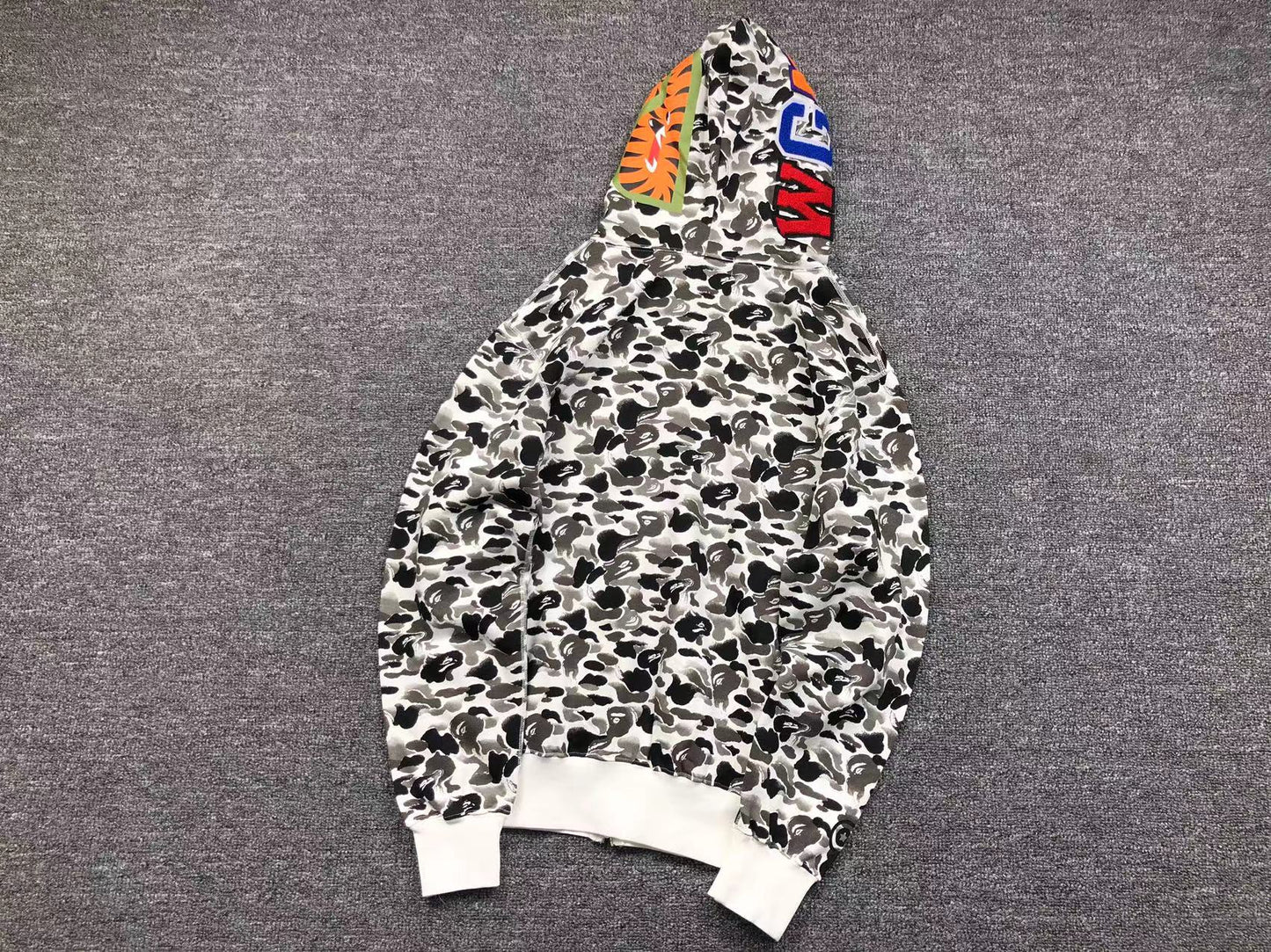 BAPE ABC CAMO SHARK FULL ZIP HOODIE GREY