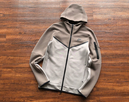 NIKE TECH FLEECE HOODIE x OLIVE GREY/ENIGMA STONE