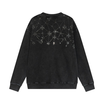 CHROME HEARTS RHINESTONE NETWORK SWEATSHIRT WASHED BLACK