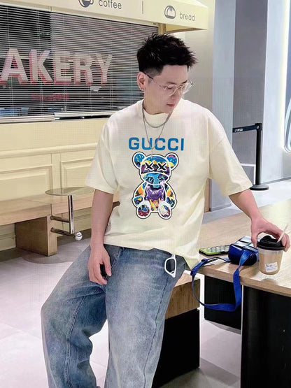 Gucci Cream T-Shirt with Bear Graphic