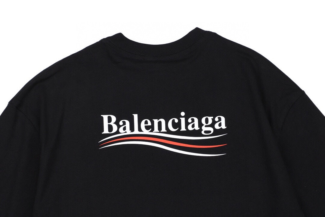 Balenciaga Wave Logo T-Shirt (Black)