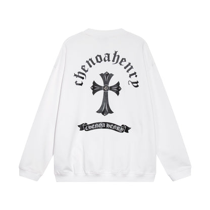 CHROME HEARTS BLACK CROSS SWEATSHIRT WHITE