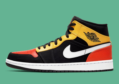 JORDAN 1 MID x BLACK AMARILLO ORANGE - Prime Reps