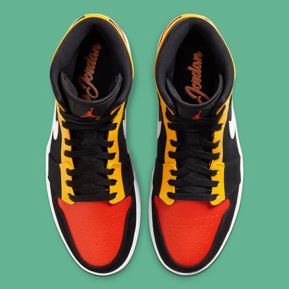 JORDAN 1 MID x BLACK AMARILLO ORANGE - Prime Reps