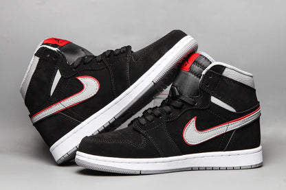 JORDAN 1 MID x BLACK PARTICLE GREY GYM RED - Prime Reps