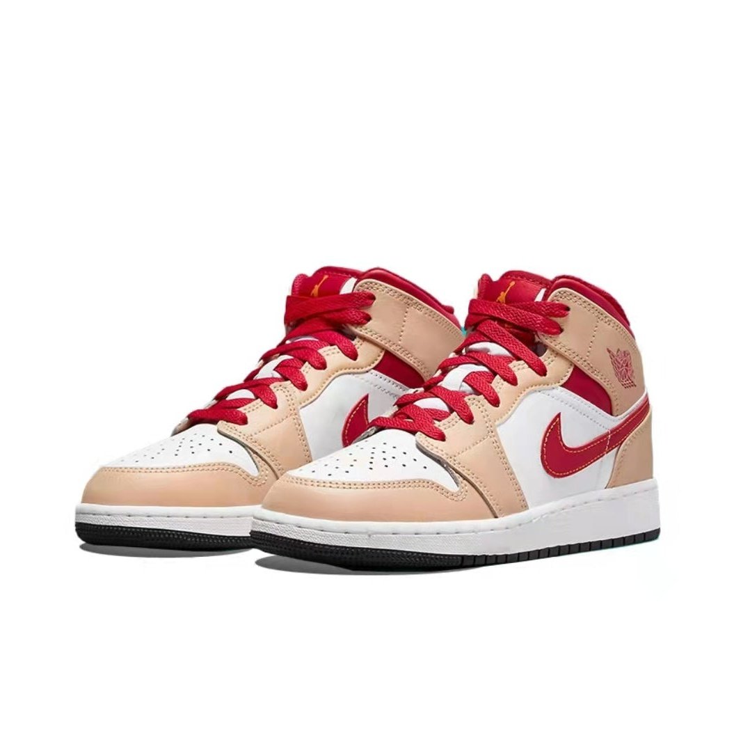 JORDAN 1 MID x LIGHT CURRY CARDINAL - Prime Reps