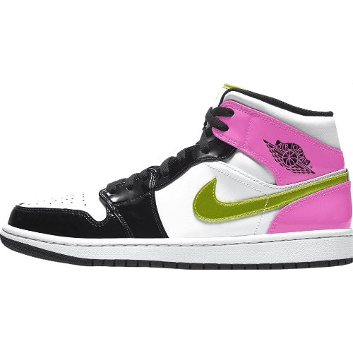 JORDAN 1 MID x WHITE BLACK CYBER PINK - Prime Reps