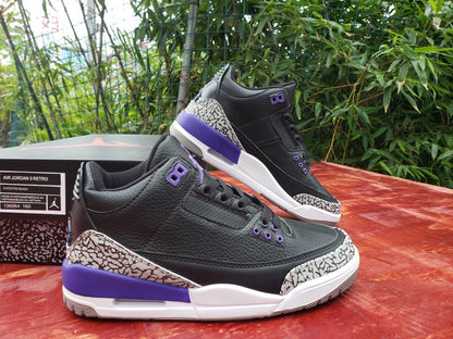 JORDAN 3 RETRO x BLACK COURT PURPLE - Prime Reps