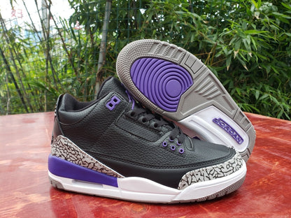 JORDAN 3 RETRO x BLACK COURT PURPLE - Prime Reps