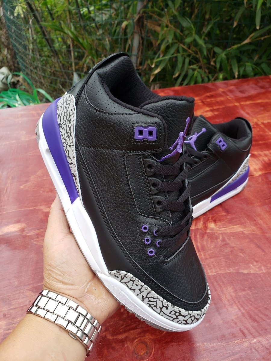 JORDAN 3 RETRO x BLACK COURT PURPLE - Prime Reps