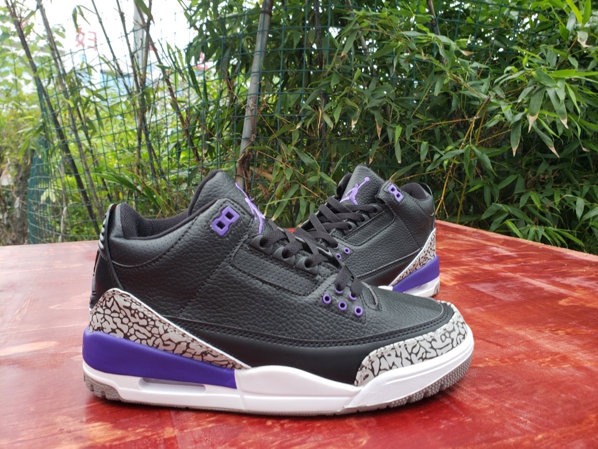 JORDAN 3 RETRO x BLACK COURT PURPLE - Prime Reps