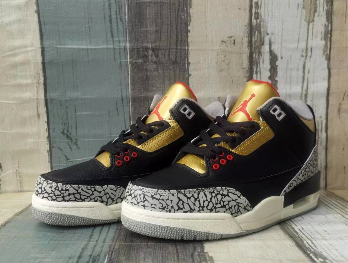 JORDAN 3 x BLACK CEMENT GOLD - Prime Reps