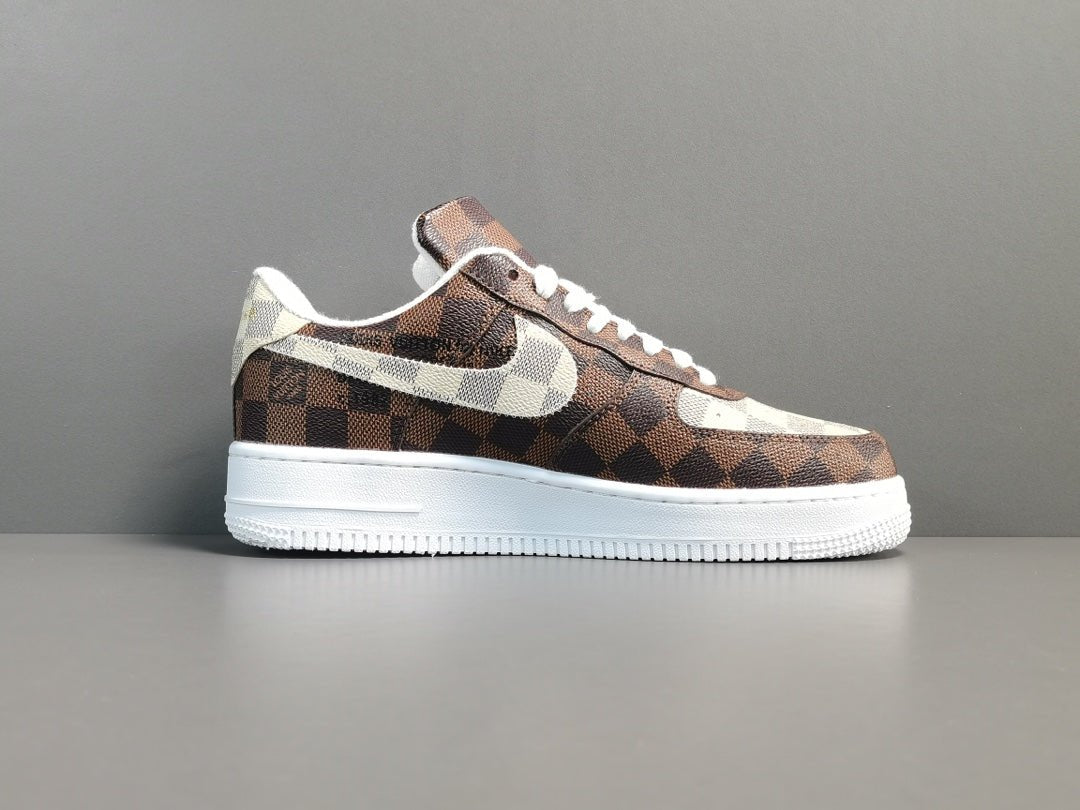 NIKE AIR FORCE 1 x LOUlS VUlTTON BROWN/WHITE - Prime Reps