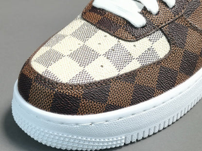 NIKE AIR FORCE 1 x LOUlS VUlTTON BROWN/WHITE - Prime Reps