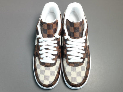 NIKE AIR FORCE 1 x LOUlS VUlTTON BROWN/WHITE - Prime Reps