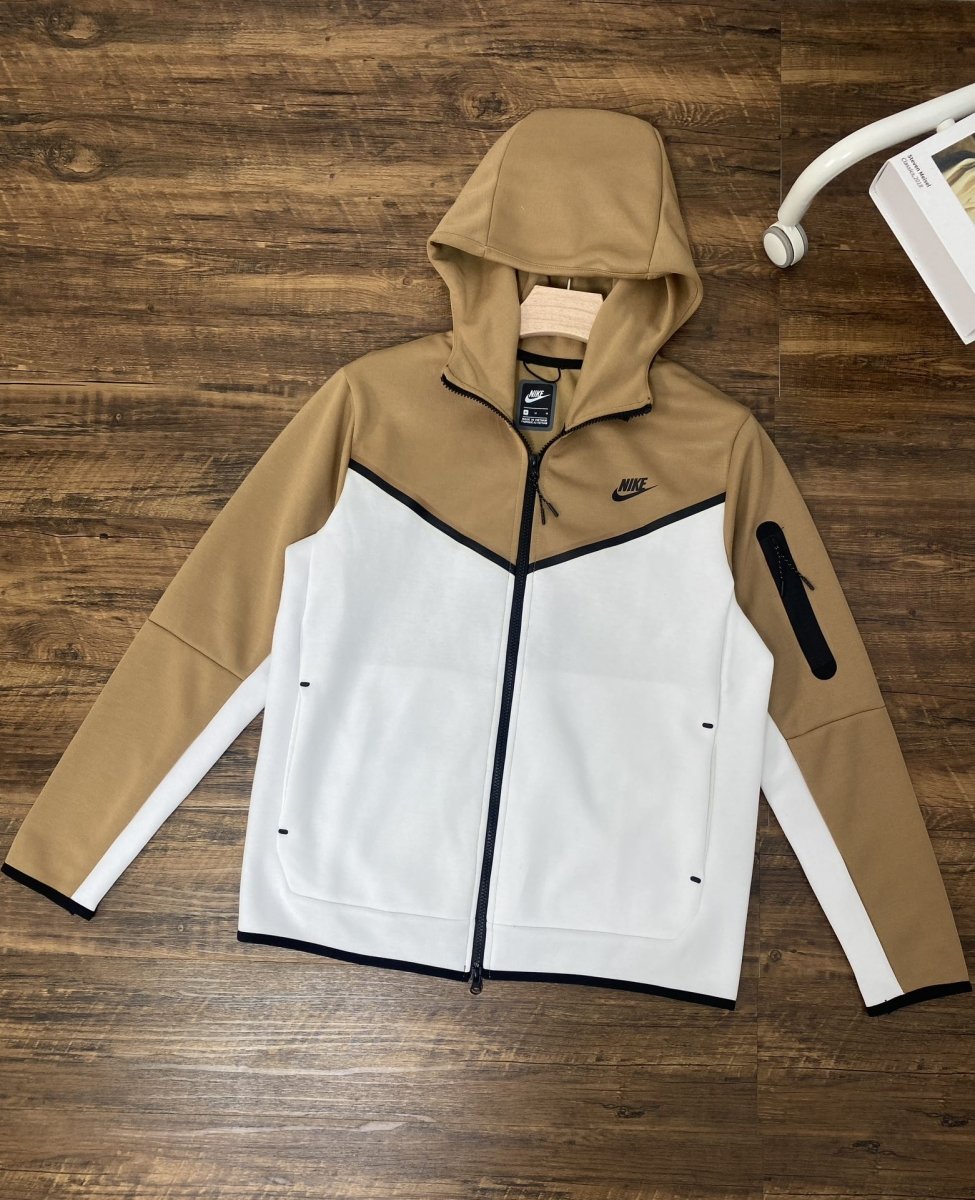 NIKE TECH FLEECE HOODIE x SANDALWOOD/LIGHT BONE/BLACK - Prime Reps